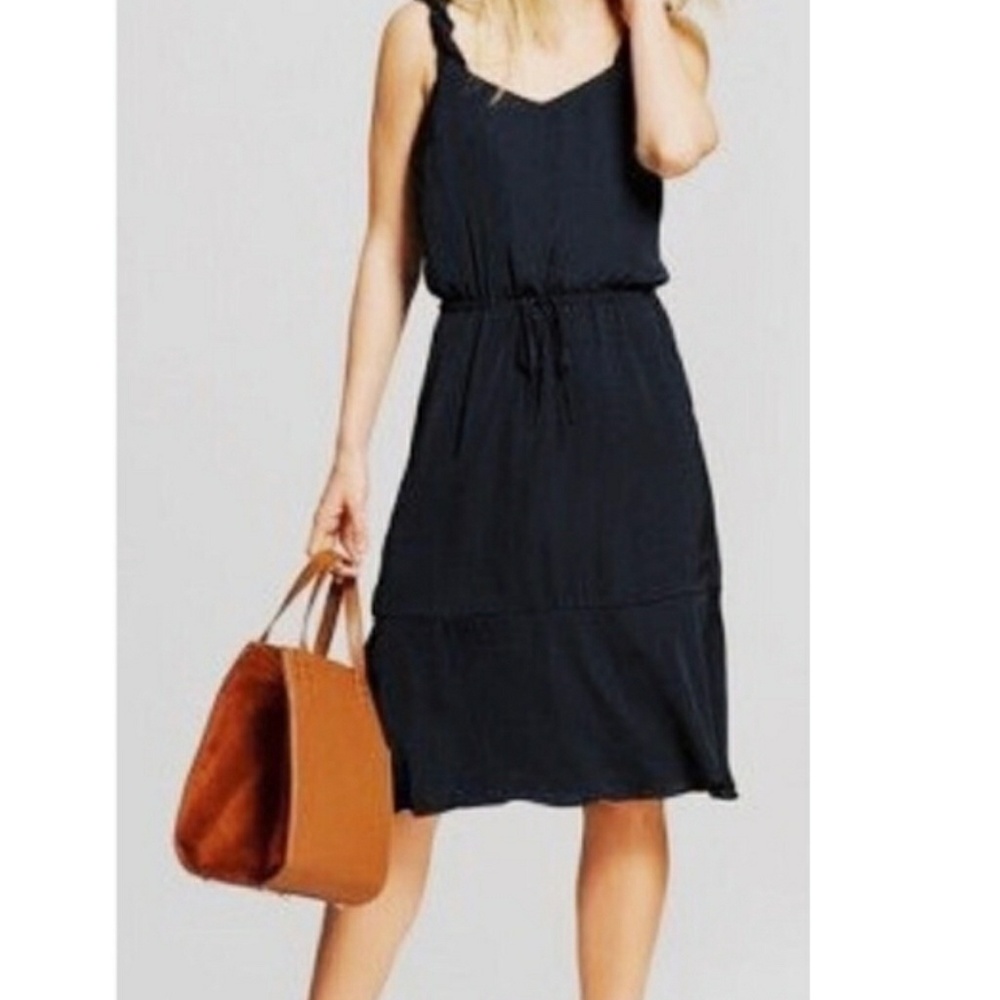 Ruffle Strap Sleeve Dress M
